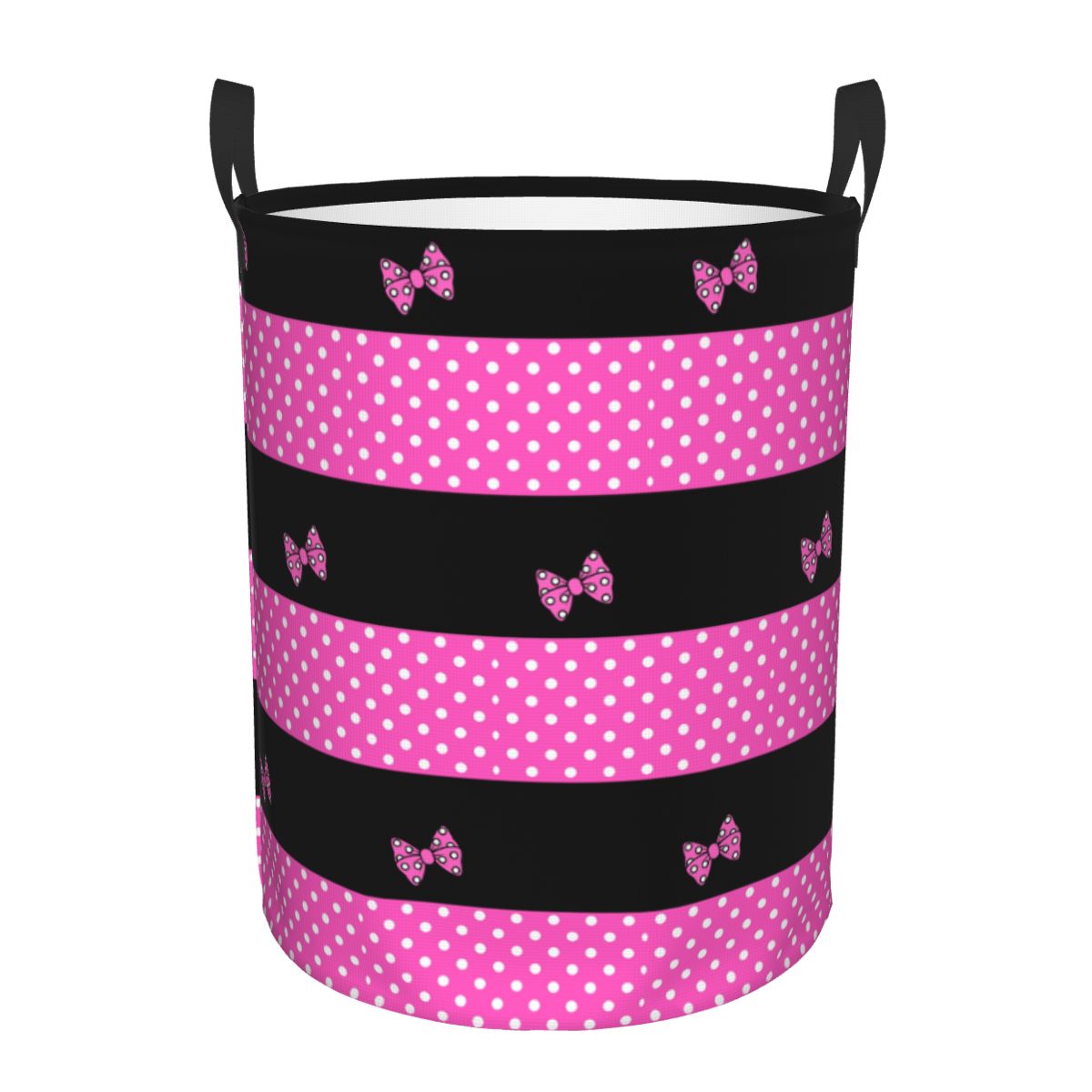 Laundry Hamper Nursery - Custom Pink Minnie Polkadots Laundry Basket