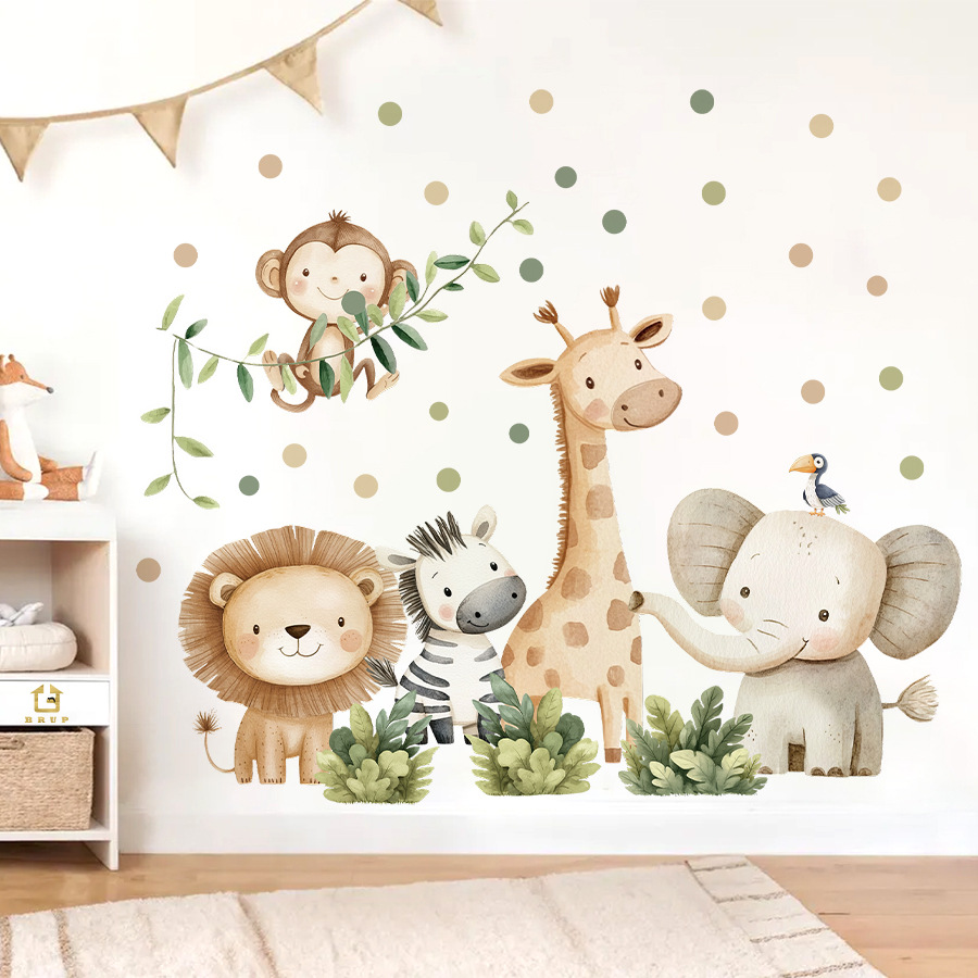 Baby Nursery Vinyl - Boho Forest Animals Wall Stickers for