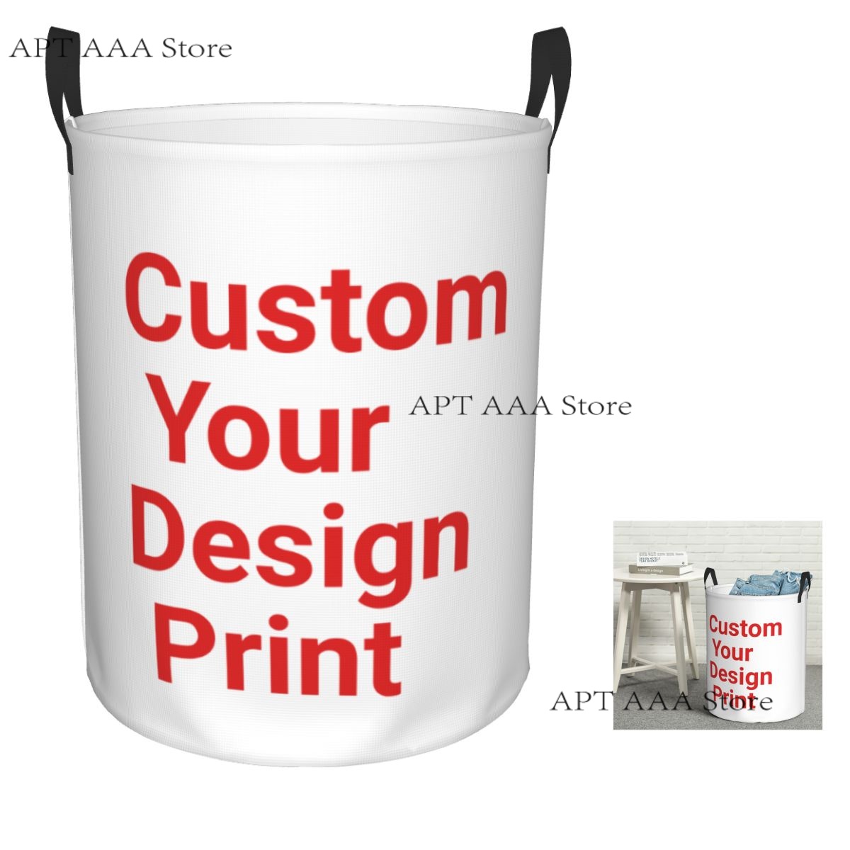 Laundry Hamper Nursery - Custom Round Laundry Hamper Storage Basket