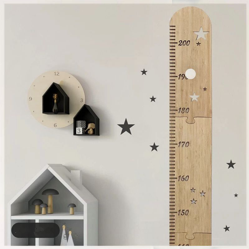 Baby Nursery Vinyl - 5 Sheets Nordic Wooden Kids Height