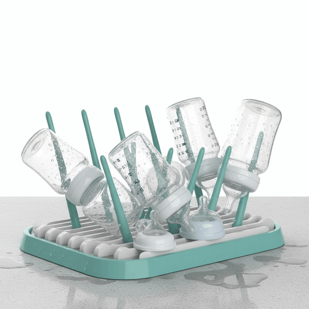 Baby Nursery Essentials - Foldable Baby Bottle Drying Rack Sturdy