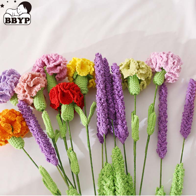 Baby Nursery Plants - Handmade Crocheted Yarn Rose Home Decor