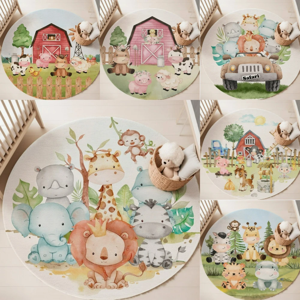 Baby Nursery Carpet - Woodland Animals Nursery Rug for Living