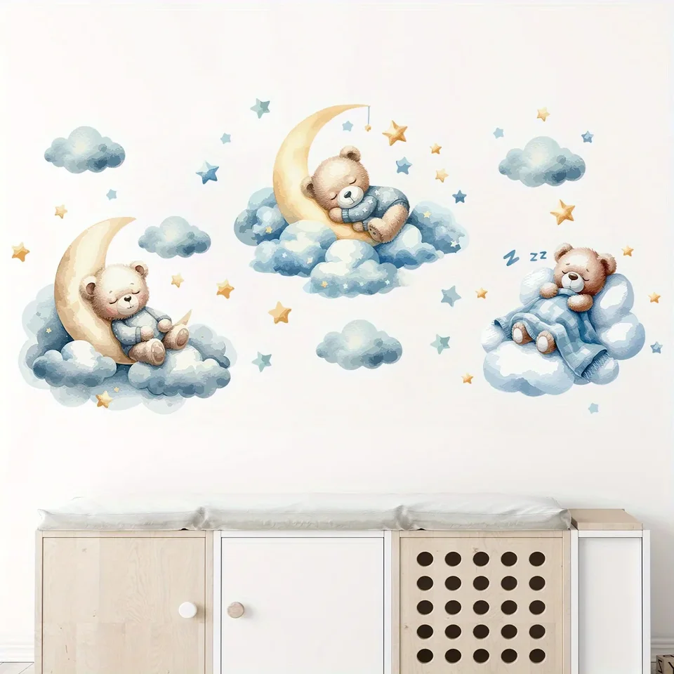 Wall Decal Nursery - 1 Piece Cute Teddy Bear Illustration