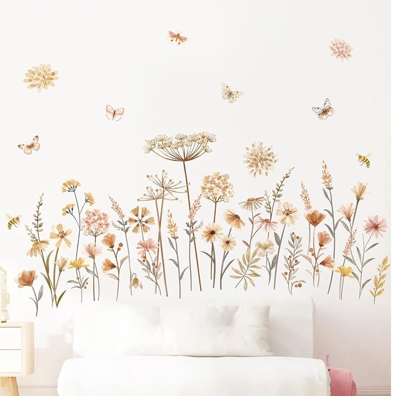 Baby Nursery Plants - Boho Dandelion Flower Wall Stickers Wildflower