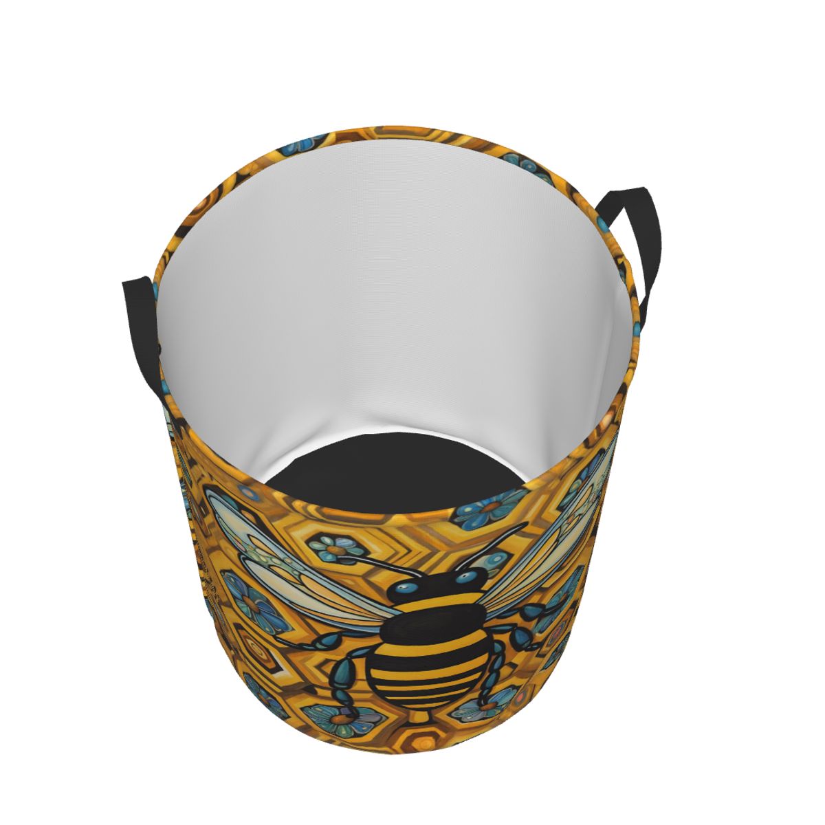 Bee And Honeycomb Print Laundr - Baby Nursery Hamper 评论和价格