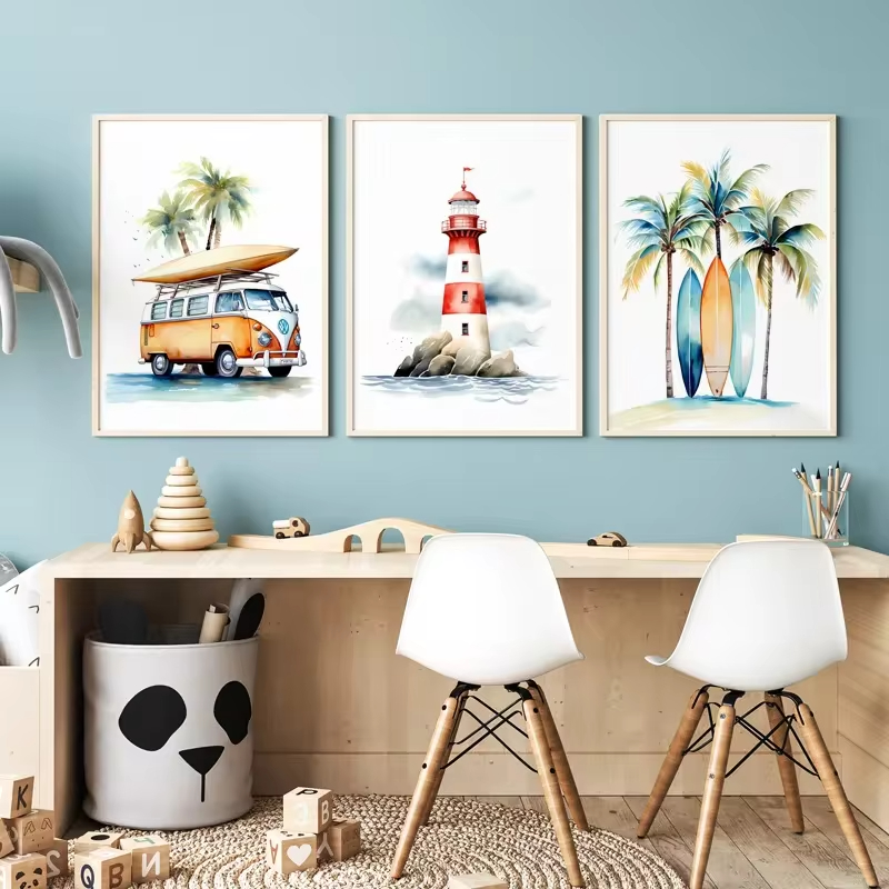 Surf Ocean Themed Nursery Beac - Baby Nursery Mirror 评论和价格