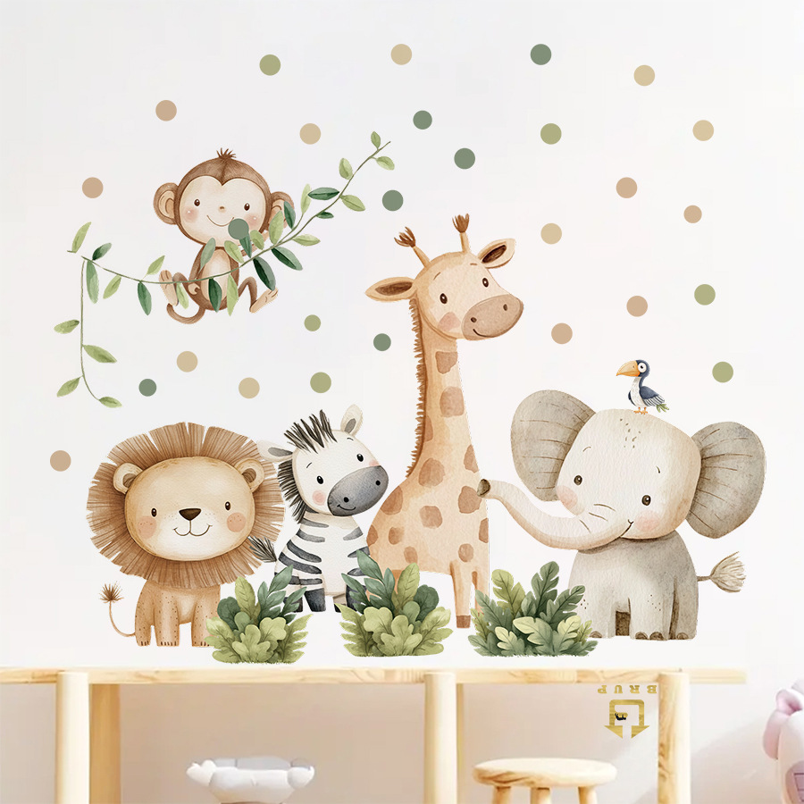 Boho Forest Animals Wall Stick - Baby Nursery Vinyl 评论和价格