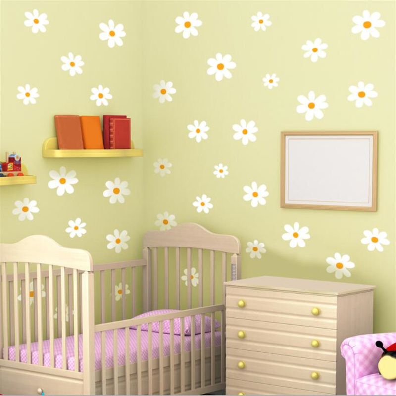 Floral Daisy Flower Wall Stick - Baby Nursery Plants 评论和价格