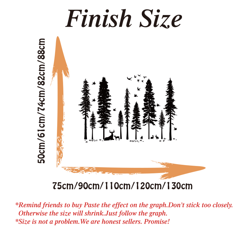 Large Pine Tree Bird Deer Wall - Baby Nursery Plants 评论和价格