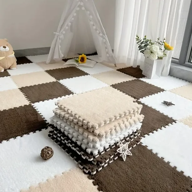 Soft Fluffy Puzzle Foam Floor  - Baby Nursery Carpet 评论和价格