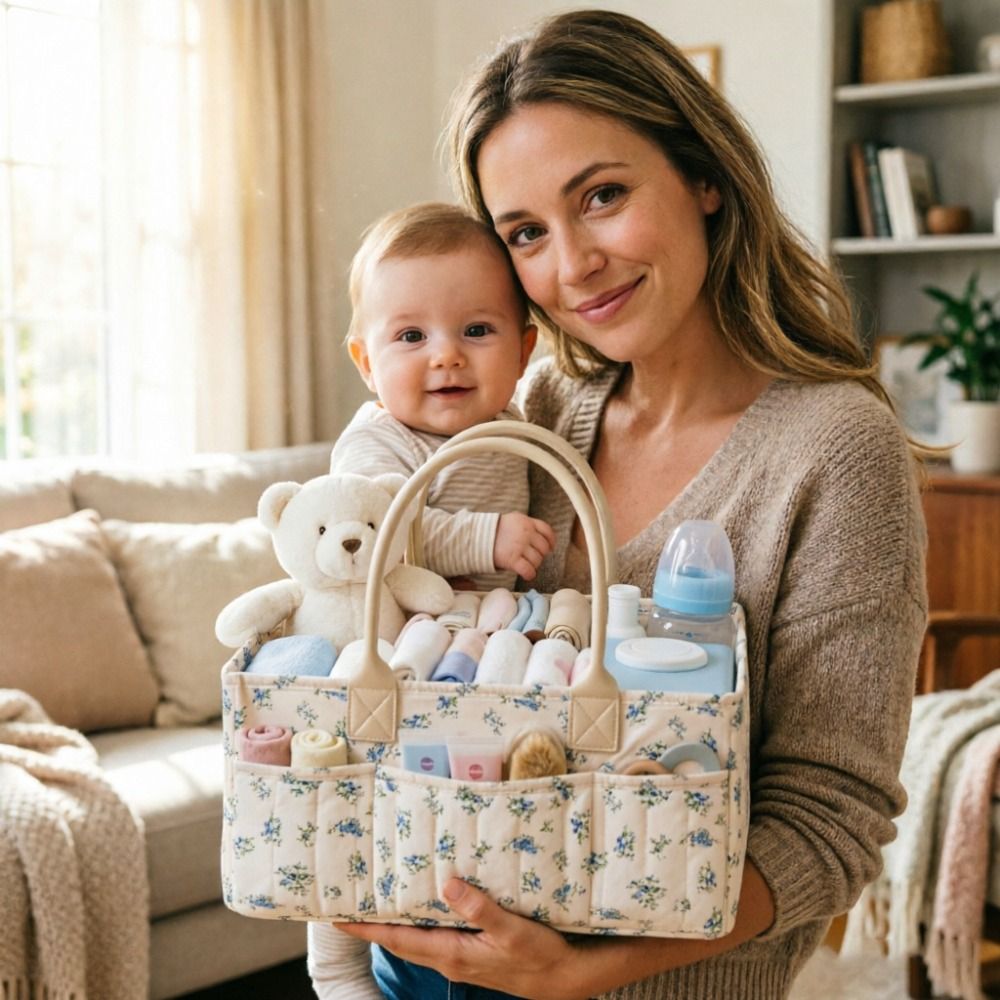 Floral Baby Diaper Caddy Organ - Baby Nursery Essentials 评论和价格