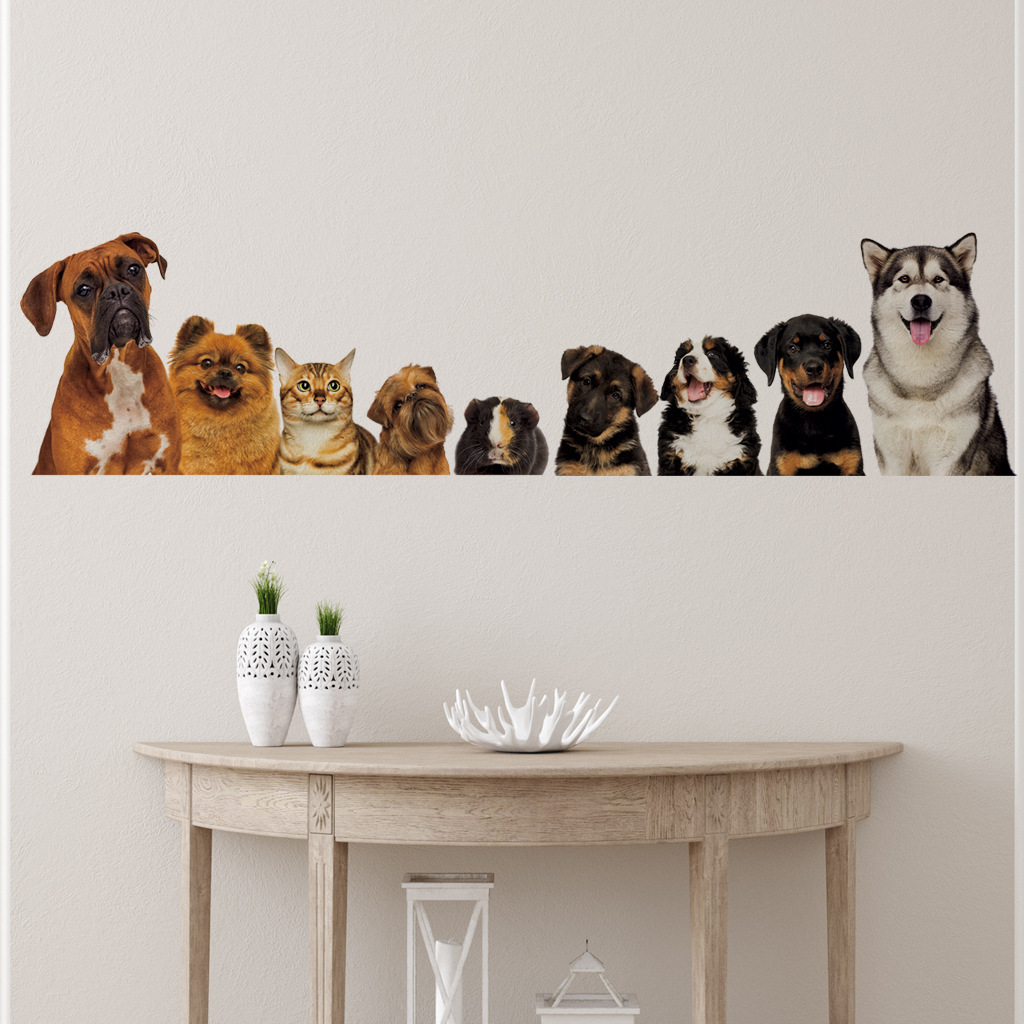 C30# 9 Cute Cats And Dogs Wall - Baby Nursery Vinyl 评论和价格