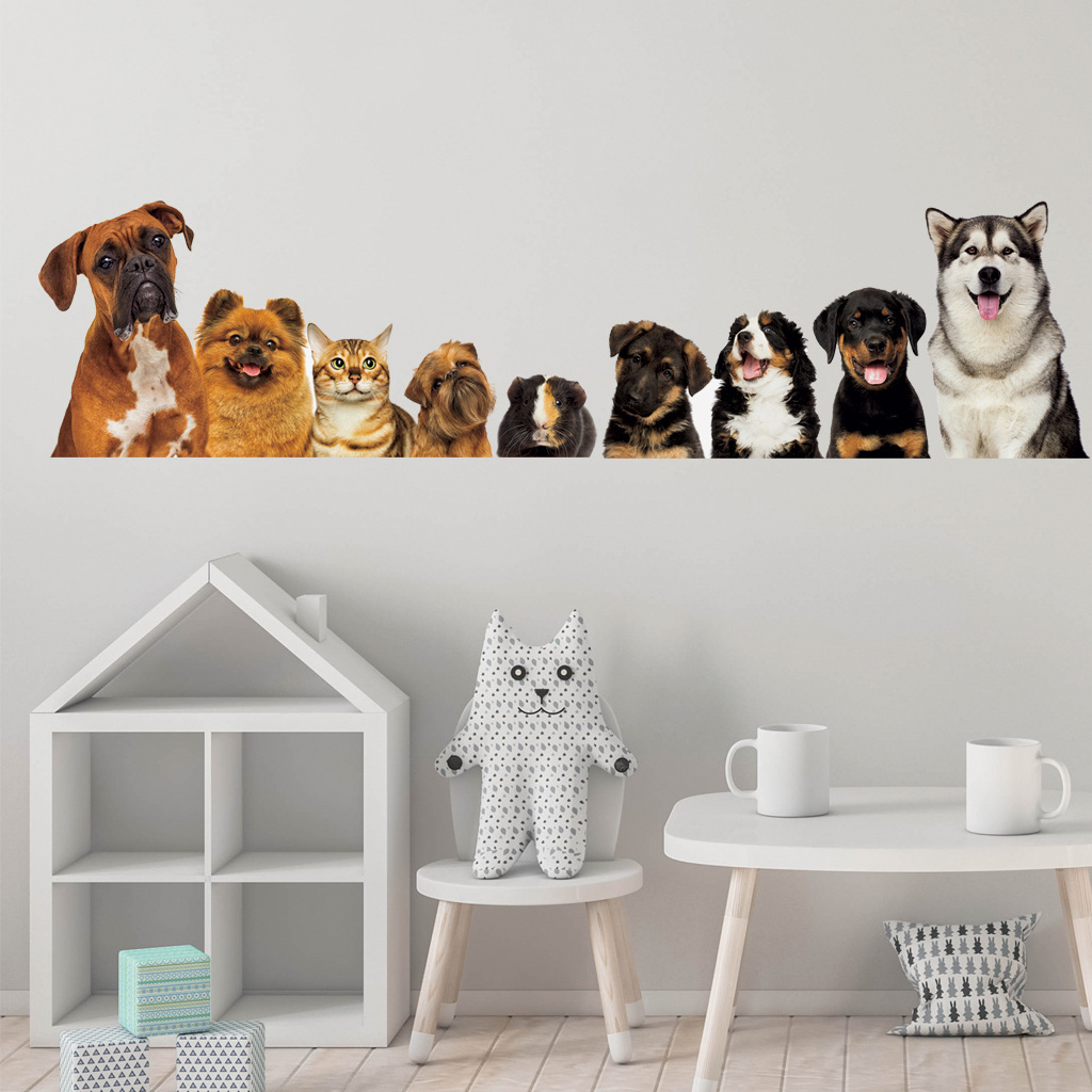 C30# 9 Cute Cats And Dogs Wall - Baby Nursery Vinyl 评论和价格