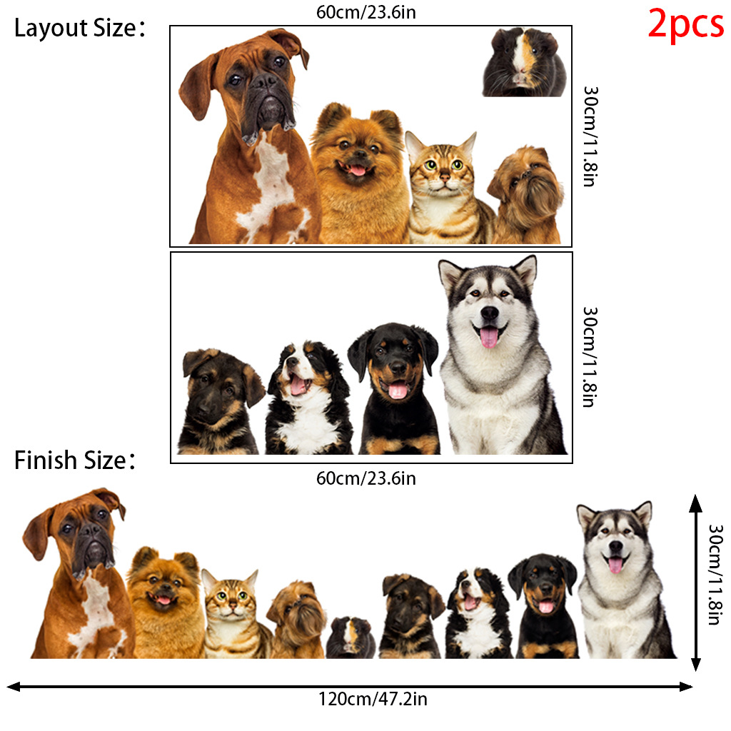 C30# 9 Cute Cats And Dogs Wall - Baby Nursery Vinyl 评论和价格