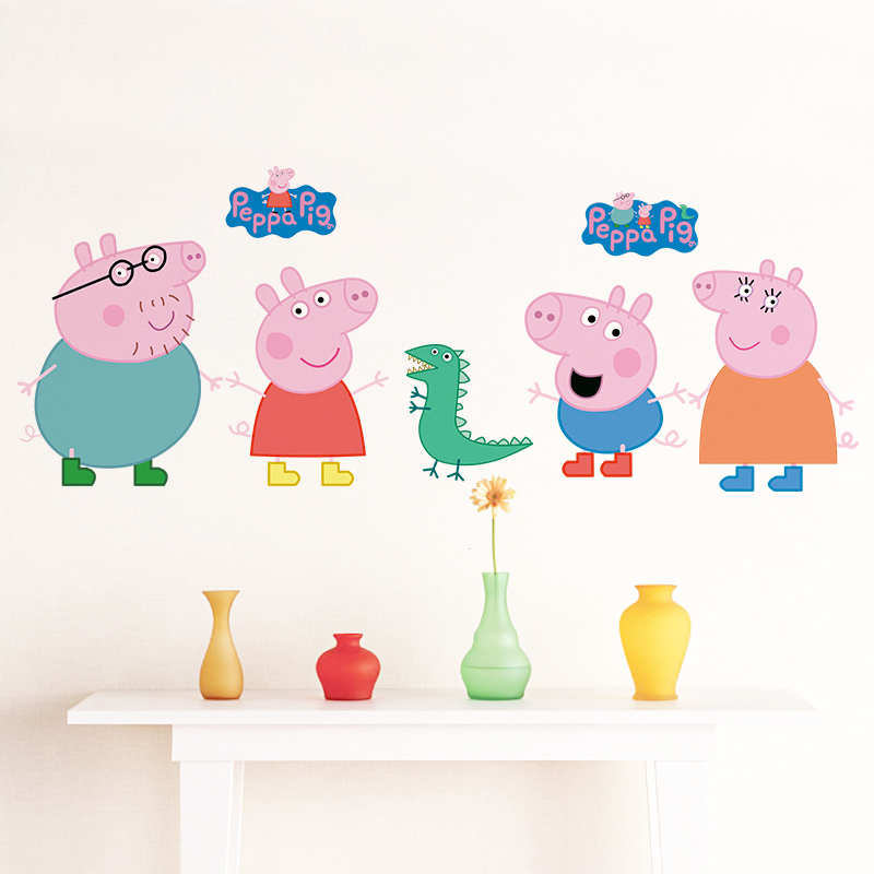 Cartoon Peppa Pig Wall Sticker - Baby Nursery Vinyl 评论和价格