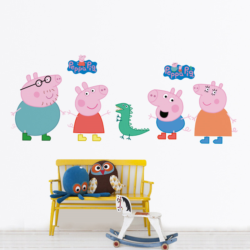 Cartoon Peppa Pig Wall Sticker - Baby Nursery Vinyl 评论和价格