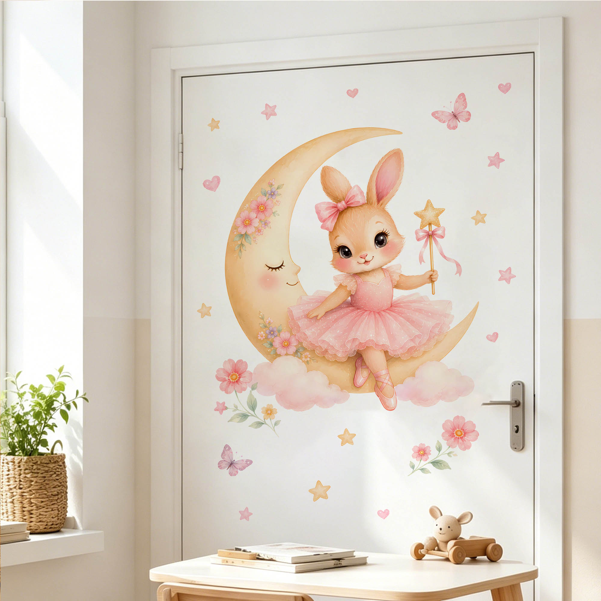 Watercolor Ballerina Bunny Moo - Baby Nursery Vinyl 评论和价格