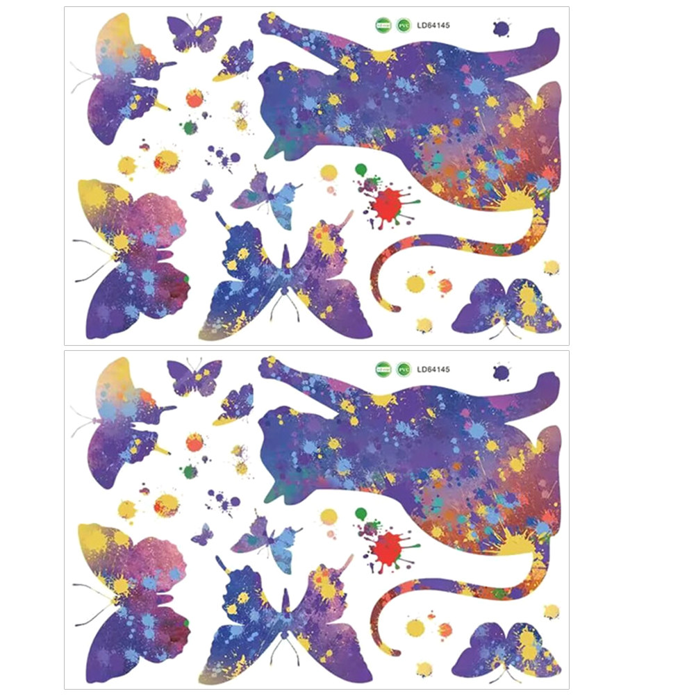 2 Sheets Cat Decal for Wall Bu - Wall Decal Nursery 评论和价格