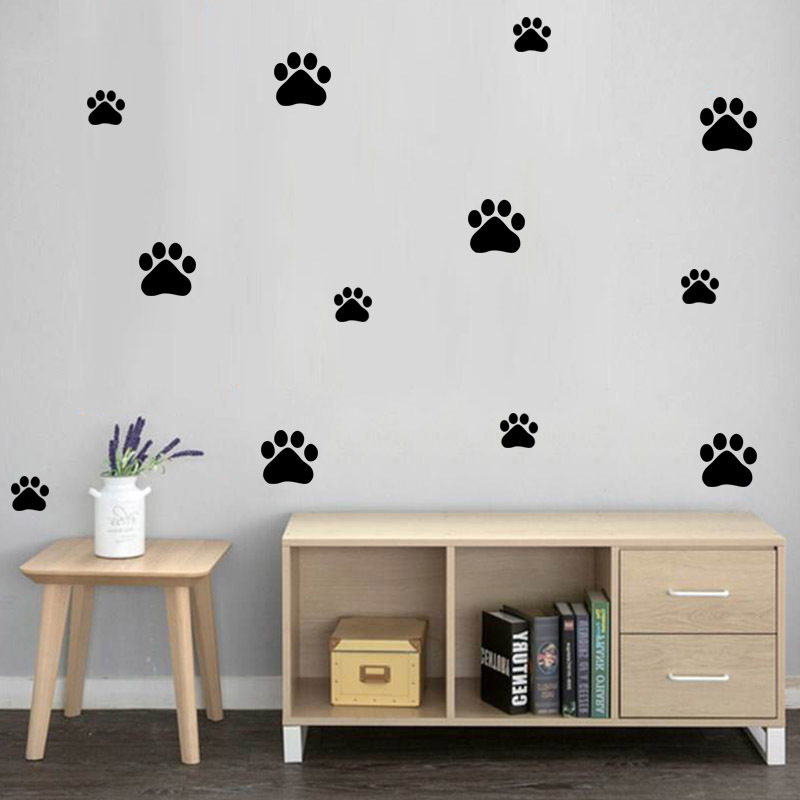 Cartoon Dog Cat Walking Paw Pr - Baby Nursery Vinyl 评论和价格