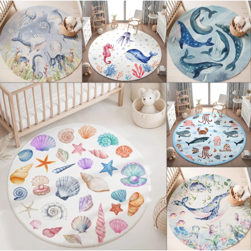 Blue Marine Animals Round Carp - Baby Nursery Plants 评论和价格