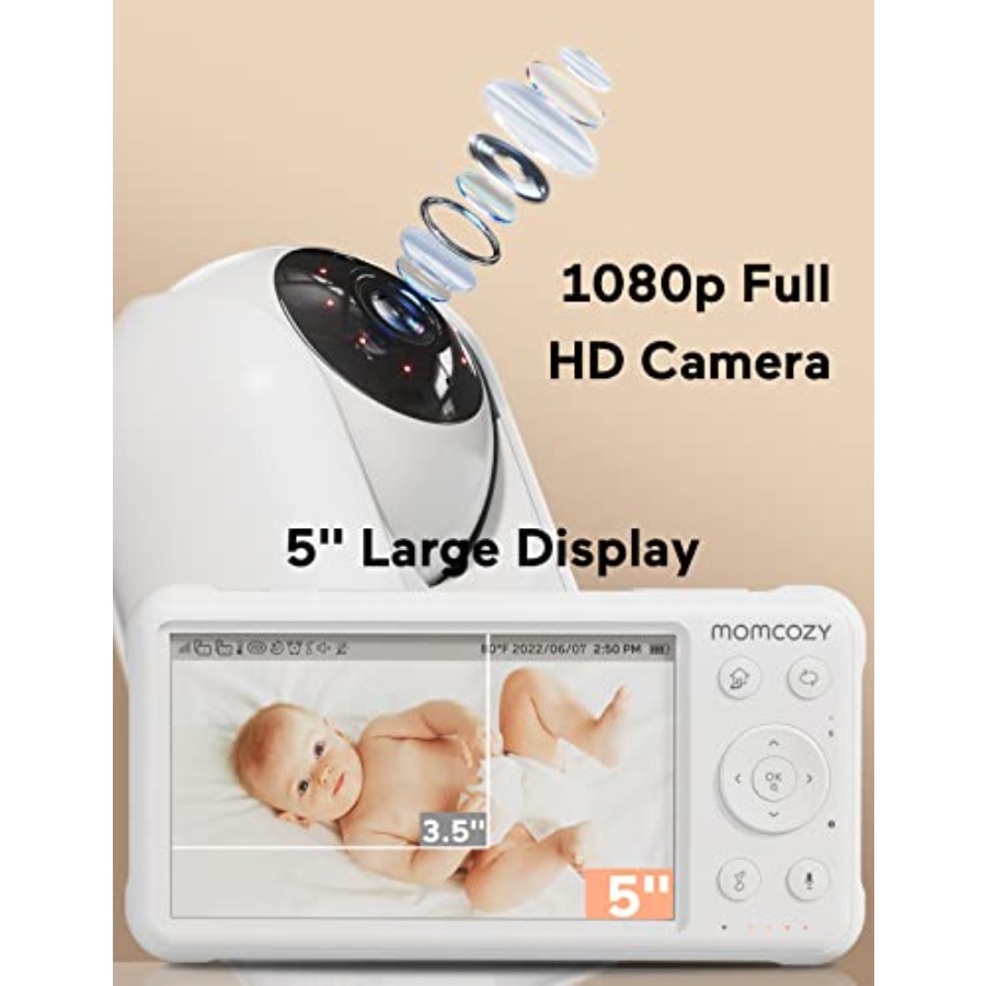 Video Baby Monitor, 1080P 5 HD - Baby Nursery Videos 评论和价格