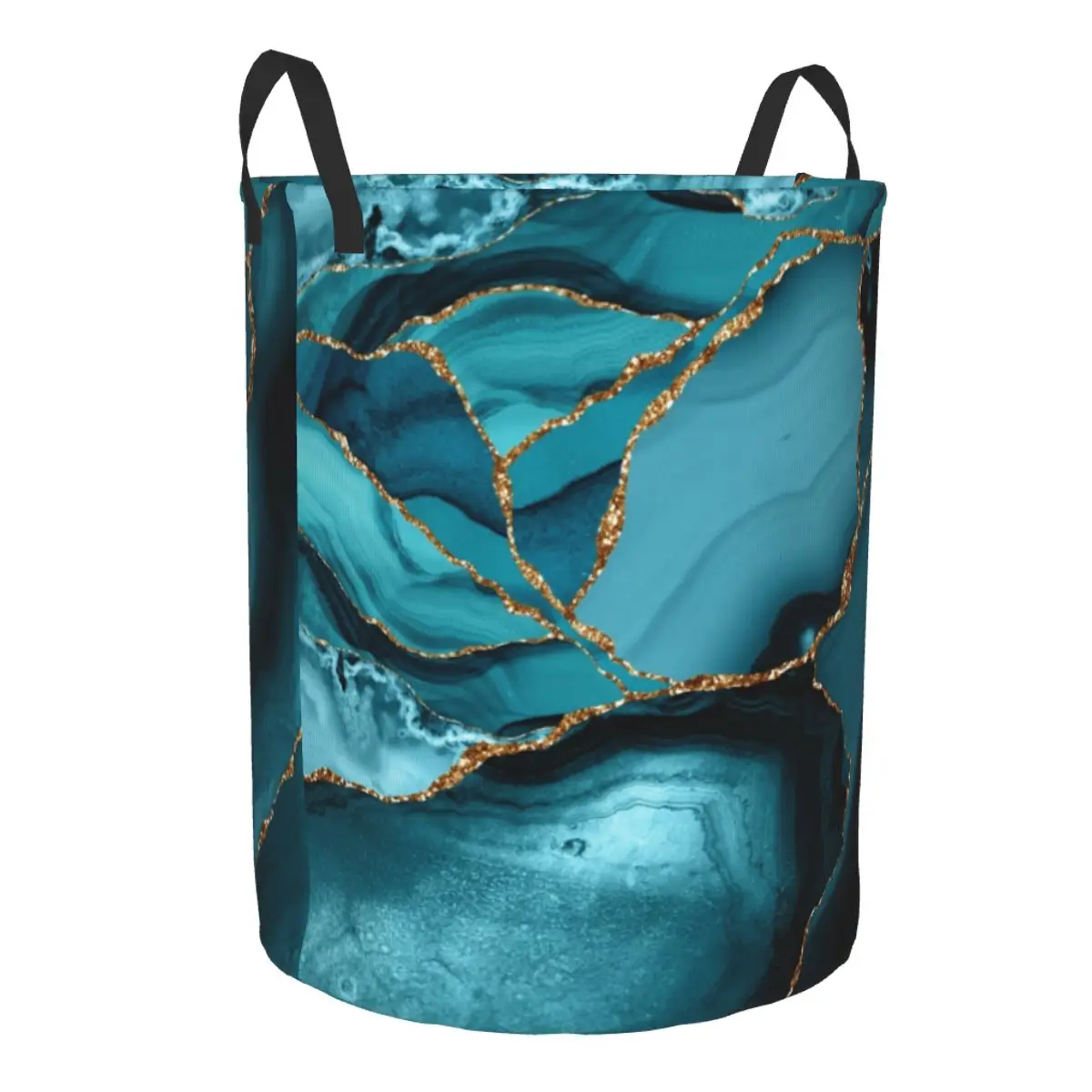Custom Teal And Gold Marble La - Baby Nursery Hamper 评论和价格