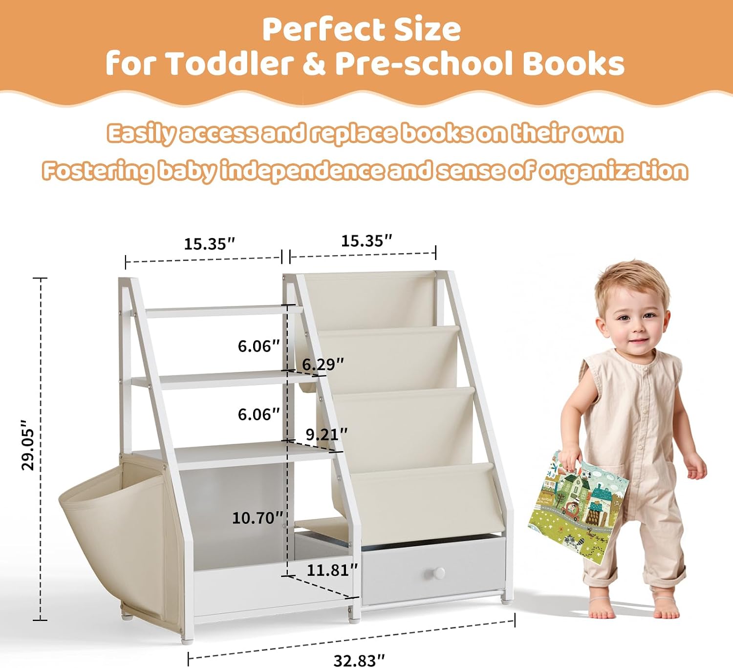 Kids Bookshelf and Toy Storage - Baby Nursery Bookcase 评论和价格