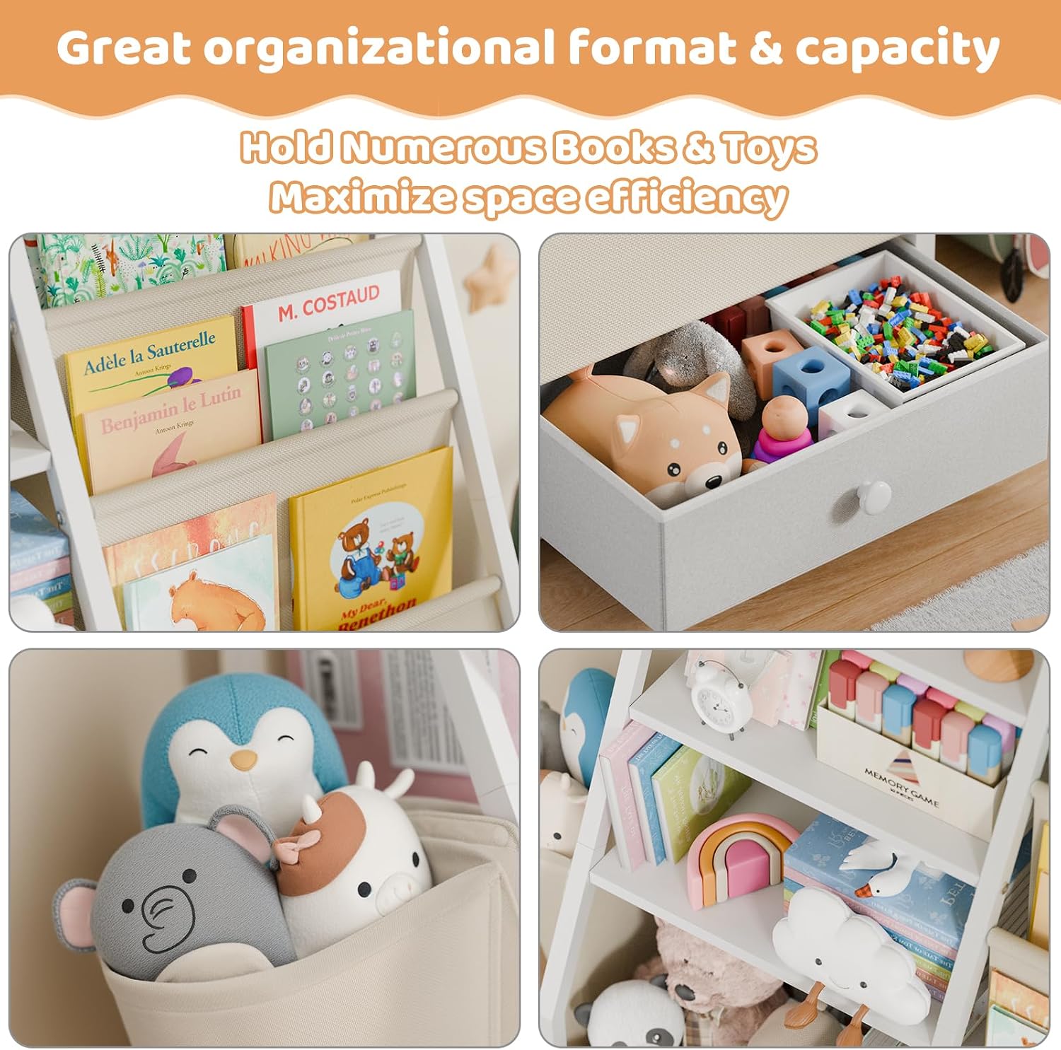 Kids Bookshelf and Toy Storage - Baby Nursery Bookcase 评论和价格