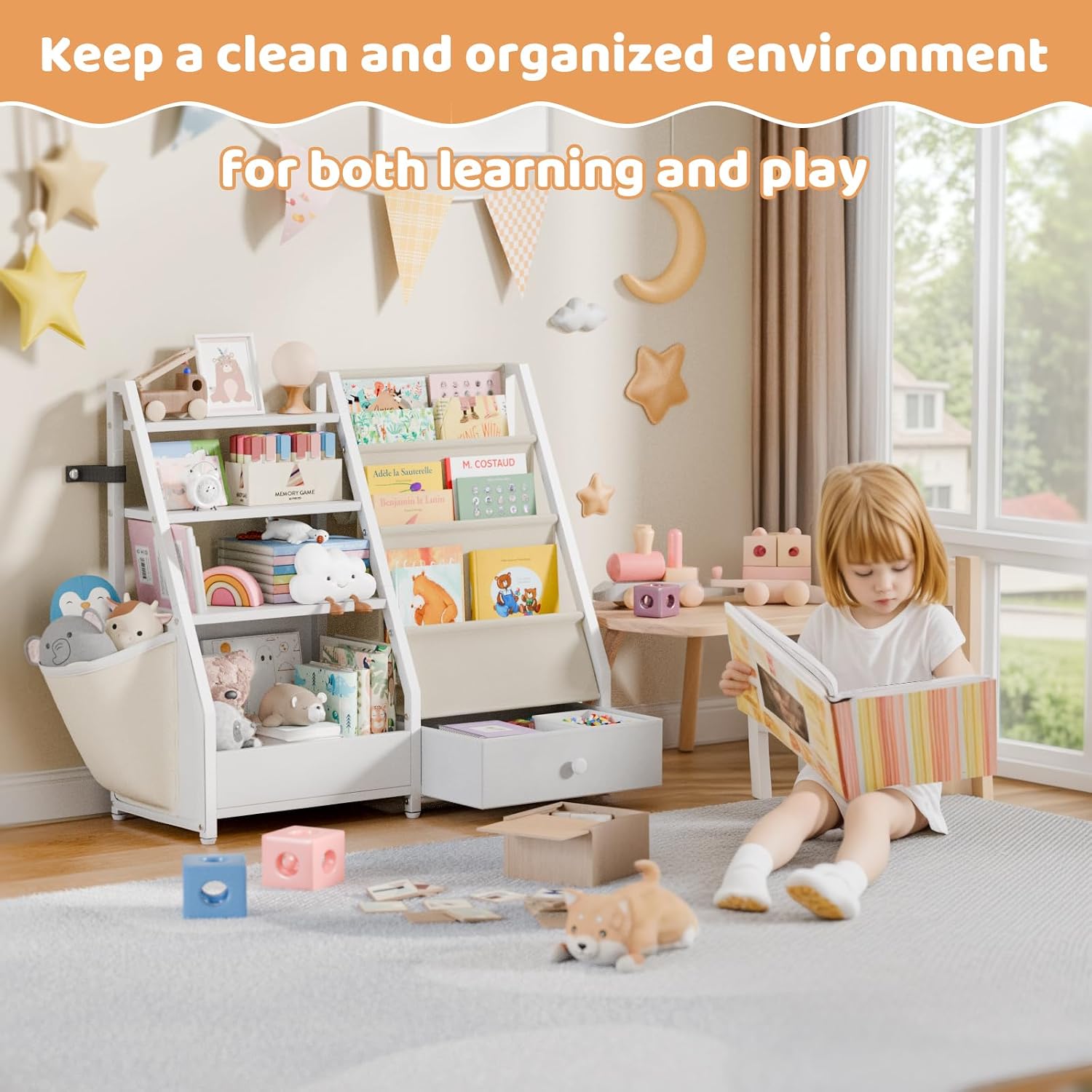 Kids Bookshelf and Toy Storage - Baby Nursery Bookcase 评论和价格
