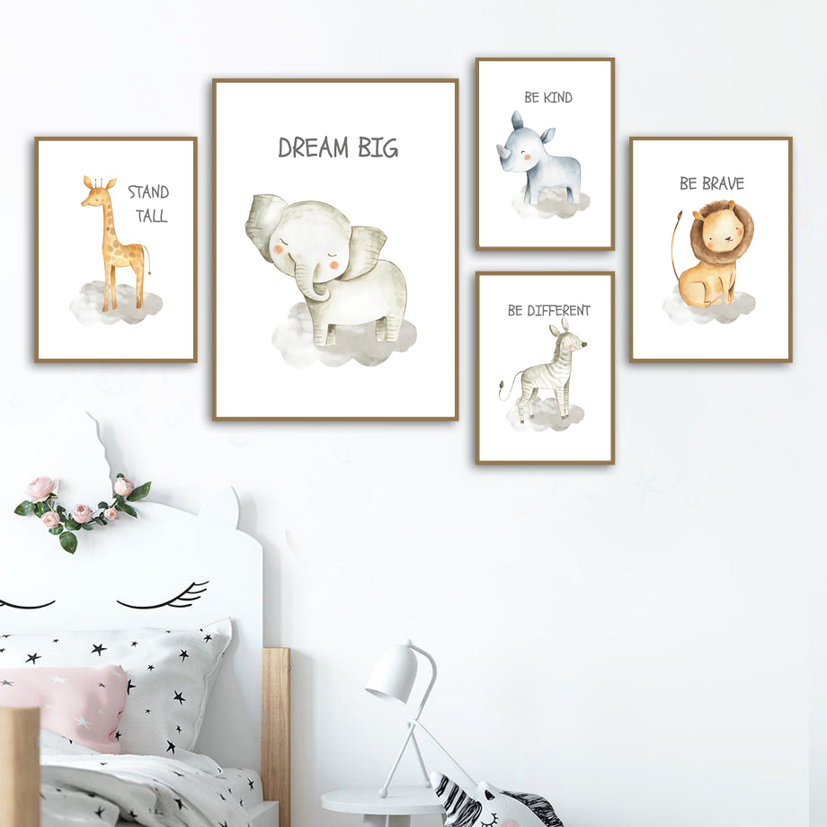Nursery Wall Art Canvas Painti - Baby Nursery Mirror 评论和价格