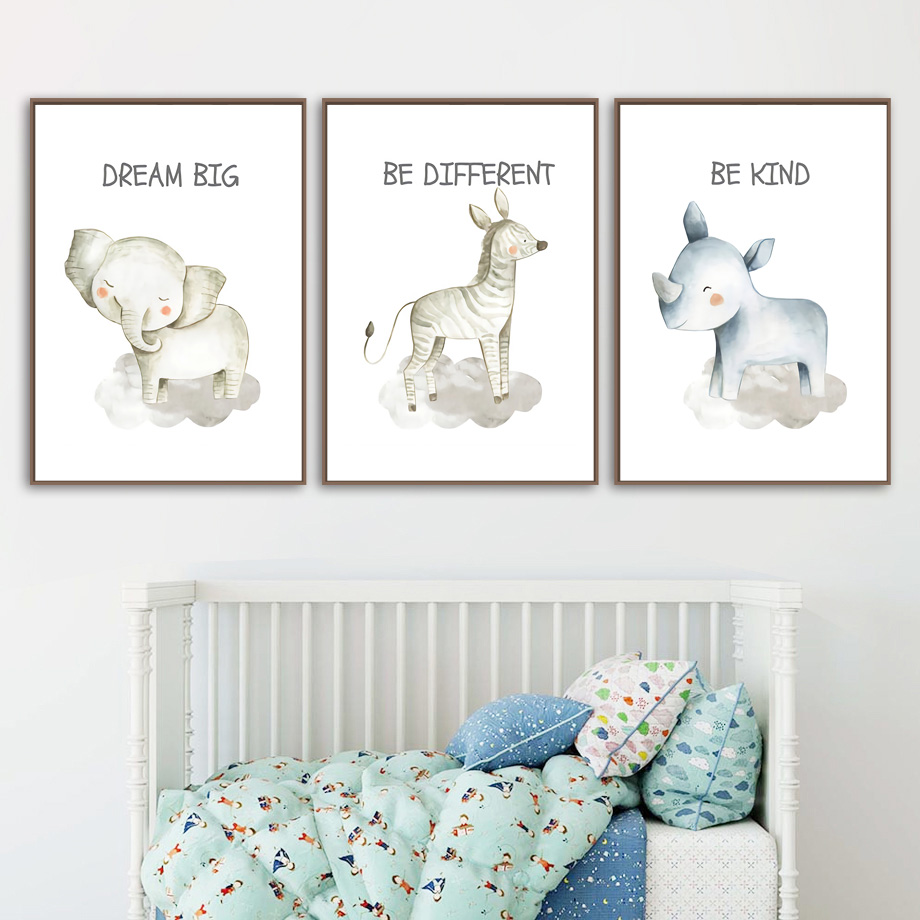 Nursery Wall Art Canvas Painti - Baby Nursery Mirror 评论和价格