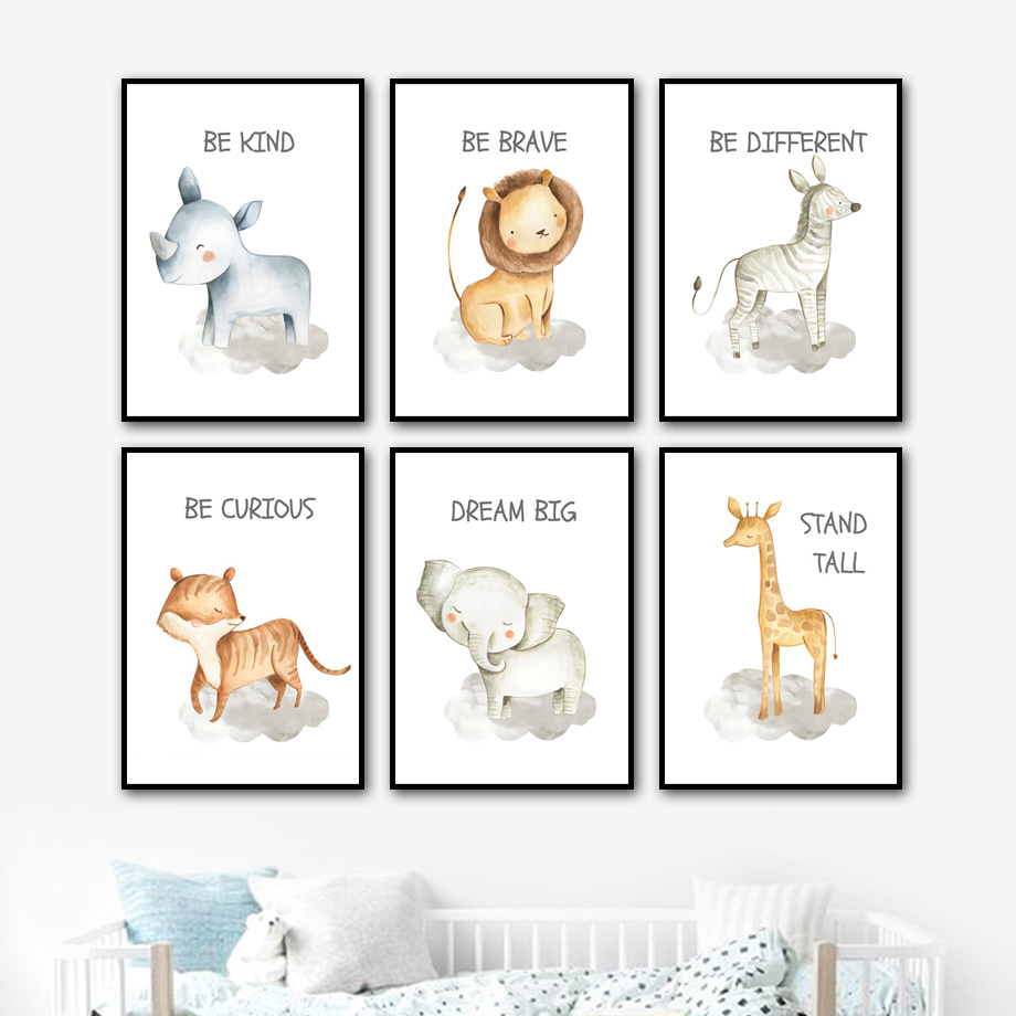 Nursery Wall Art Canvas Painti - Baby Nursery Mirror 评论和价格