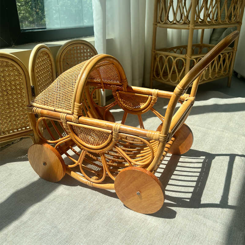 Woven Rattan Baby Stroller Vin - Baby Nursery Plants 评论和价格