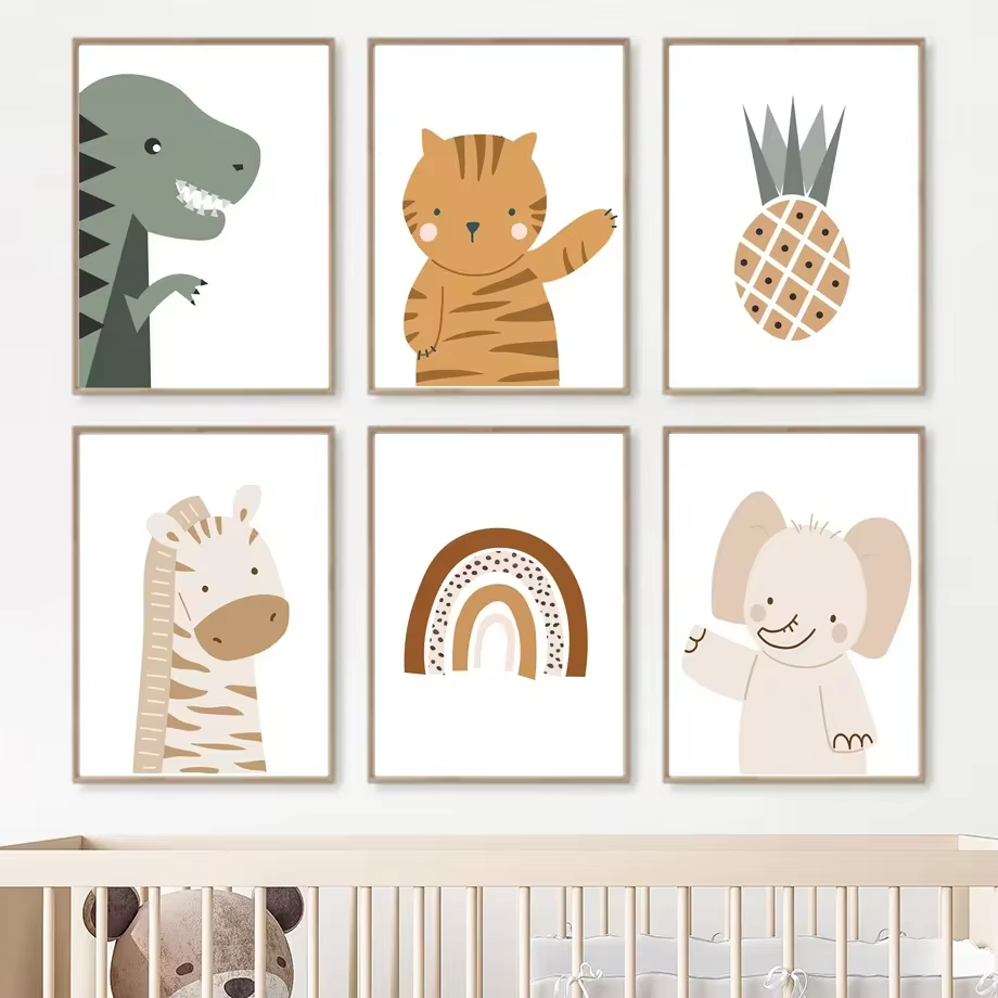 Rainbow Sun Lion Dinosaur Alph - Baby Nursery Mirror 评论和价格