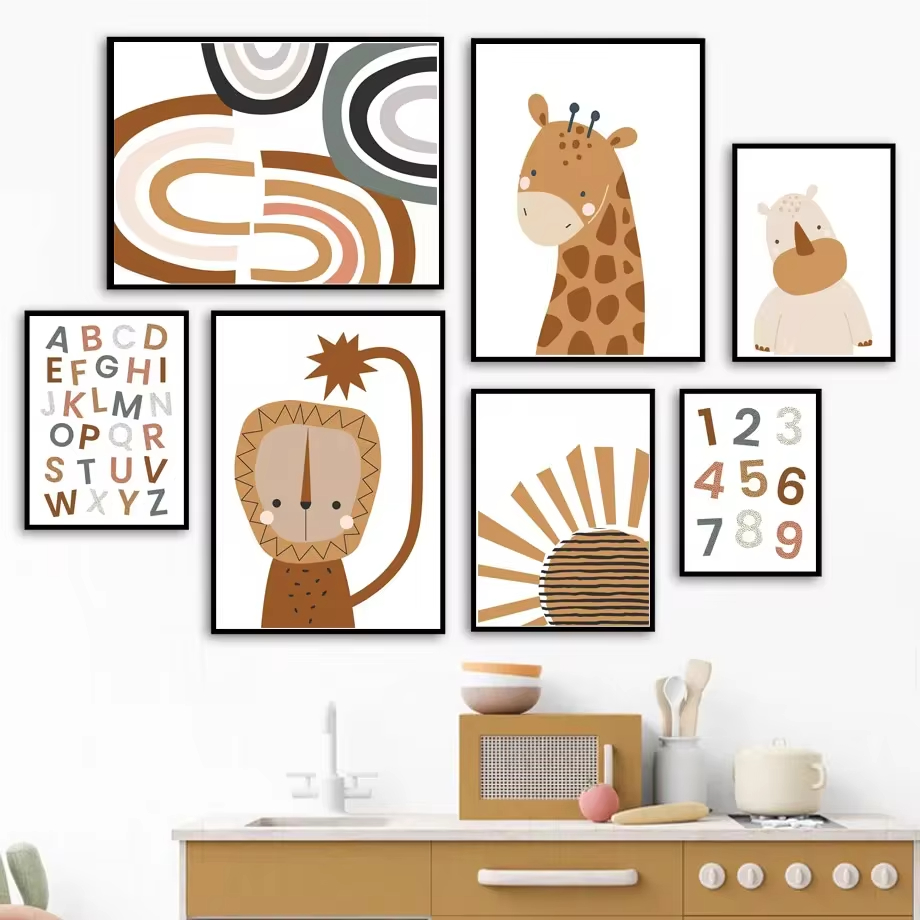 Rainbow Sun Lion Dinosaur Alph - Baby Nursery Mirror 评论和价格