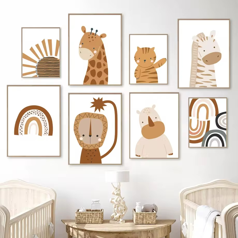 Rainbow Sun Lion Dinosaur Alph - Baby Nursery Mirror 评论和价格