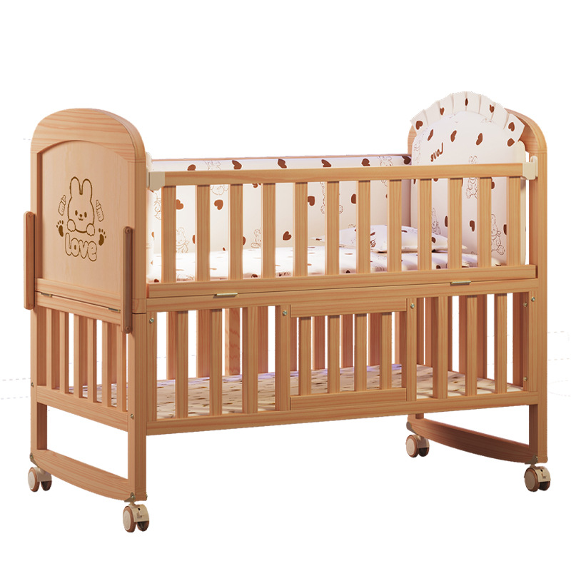 Solid Wood Baby Crib Removable - Baby Nursery With Queen Bed 评论和价格