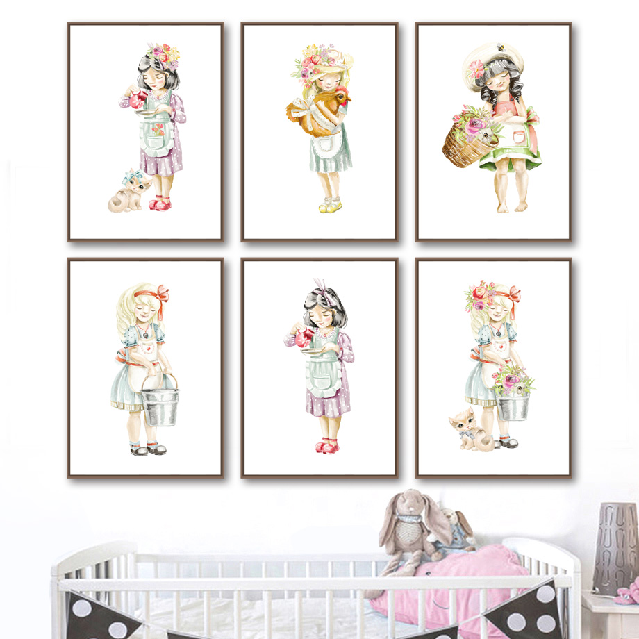 Cute Baby Girl Flower Cat Chic - Baby Nursery Mirror 评论和价格
