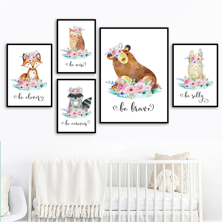 Cartoon Fox Deer Rabbit Baby A - Baby Nursery Mirror 评论和价格