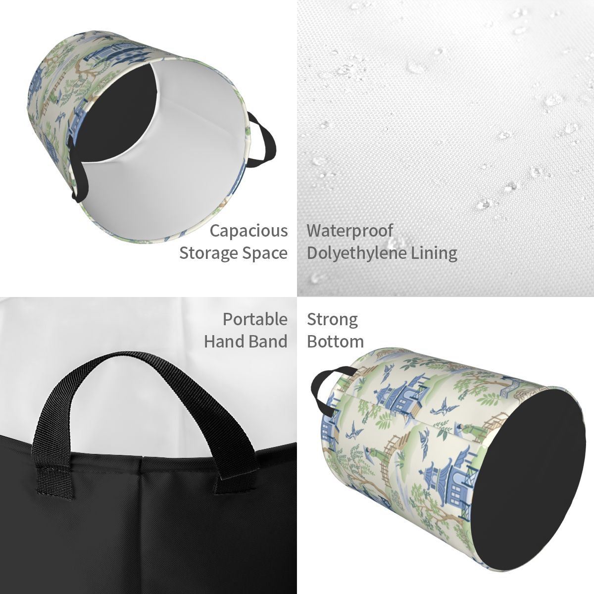 Custom Vintage Chinoiserie Wil - Laundry Hamper Nursery 评论和价格