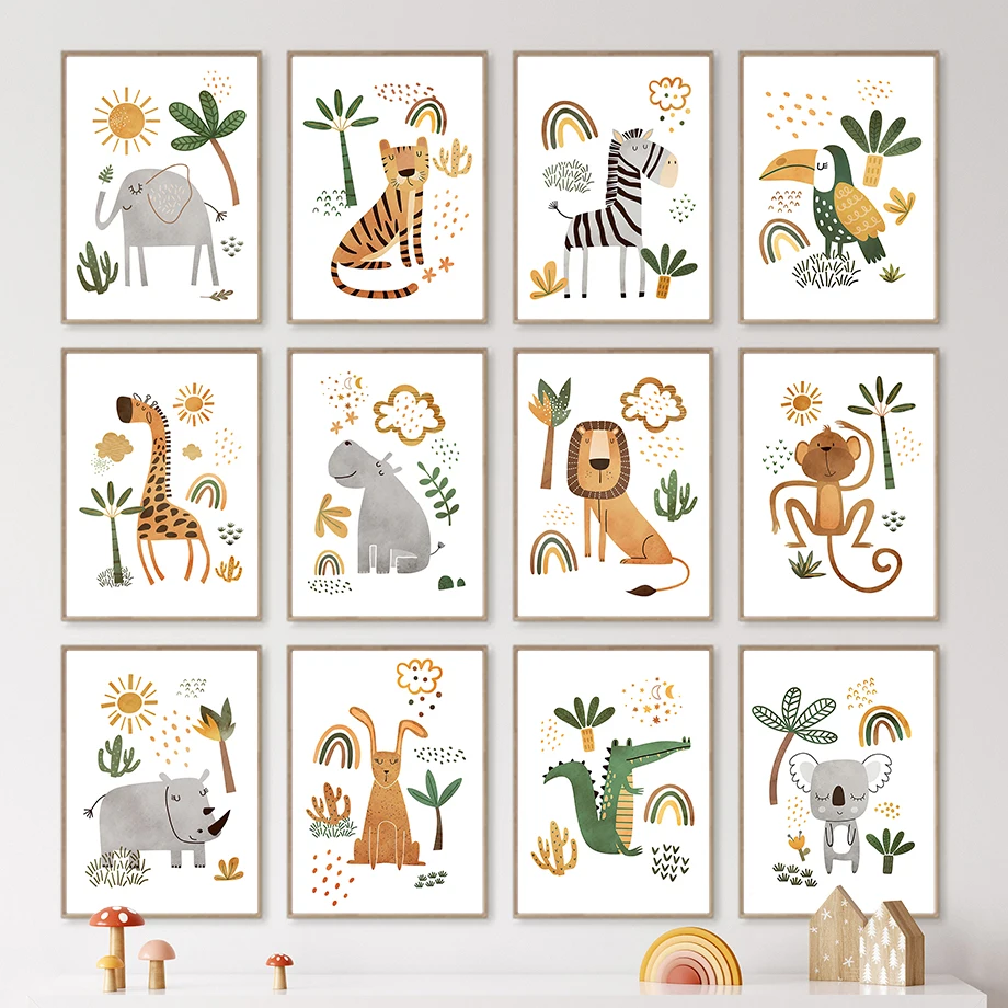 Giraffe Elephant Tiger Zebra T - Baby Nursery Plants 评论和价格