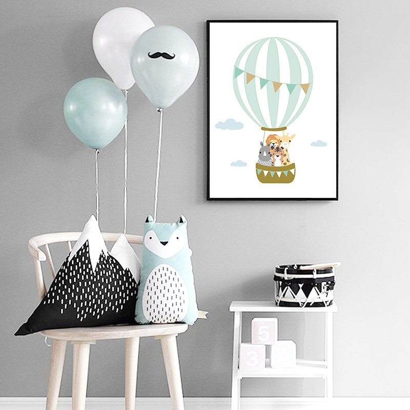 Balloon Moon Nursery Poster Wa - Baby Nursery Mirror 评论和价格
