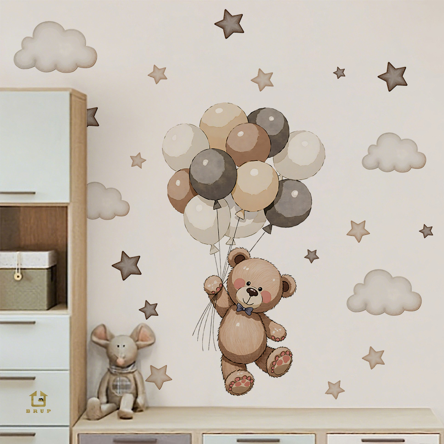 Adorable Teddy Bear Wall Decal - Wall Decal Nursery 评论和价格
