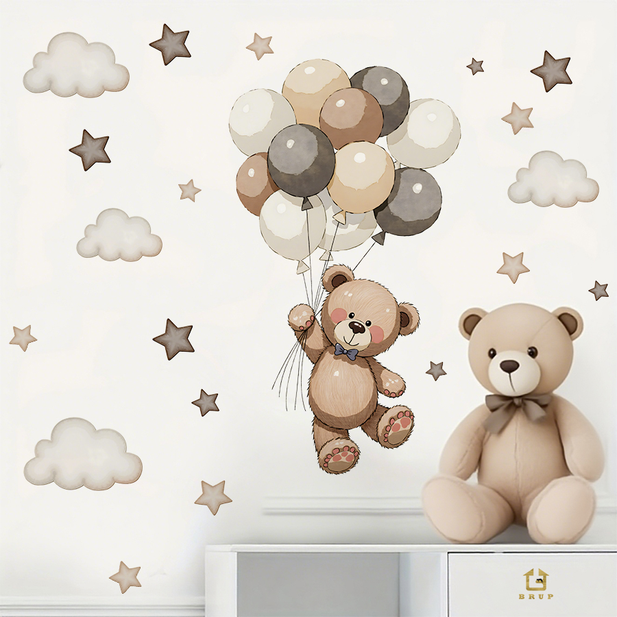 Adorable Teddy Bear Wall Decal - Wall Decal Nursery 评论和价格