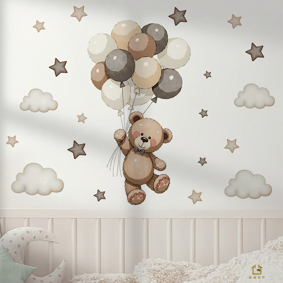 Adorable Teddy Bear Wall Decal - Wall Decal Nursery 评论和价格