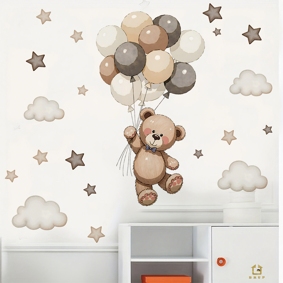 Adorable Teddy Bear Wall Decal - Wall Decal Nursery 评论和价格
