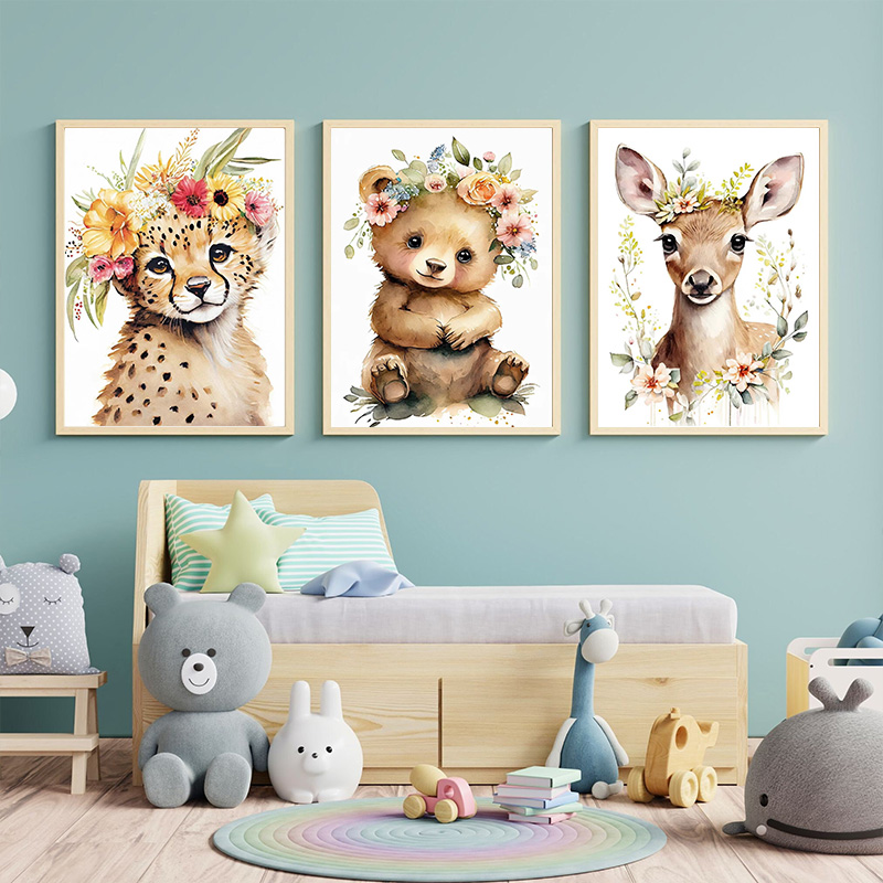 Baby Bear Bunny Deer Raccoon O - Baby Nursery Mirror 评论和价格