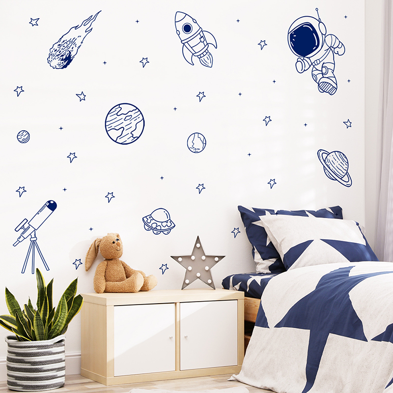 Cartoon Universe Astronaut Pla - Baby Nursery Vinyl 评论和价格