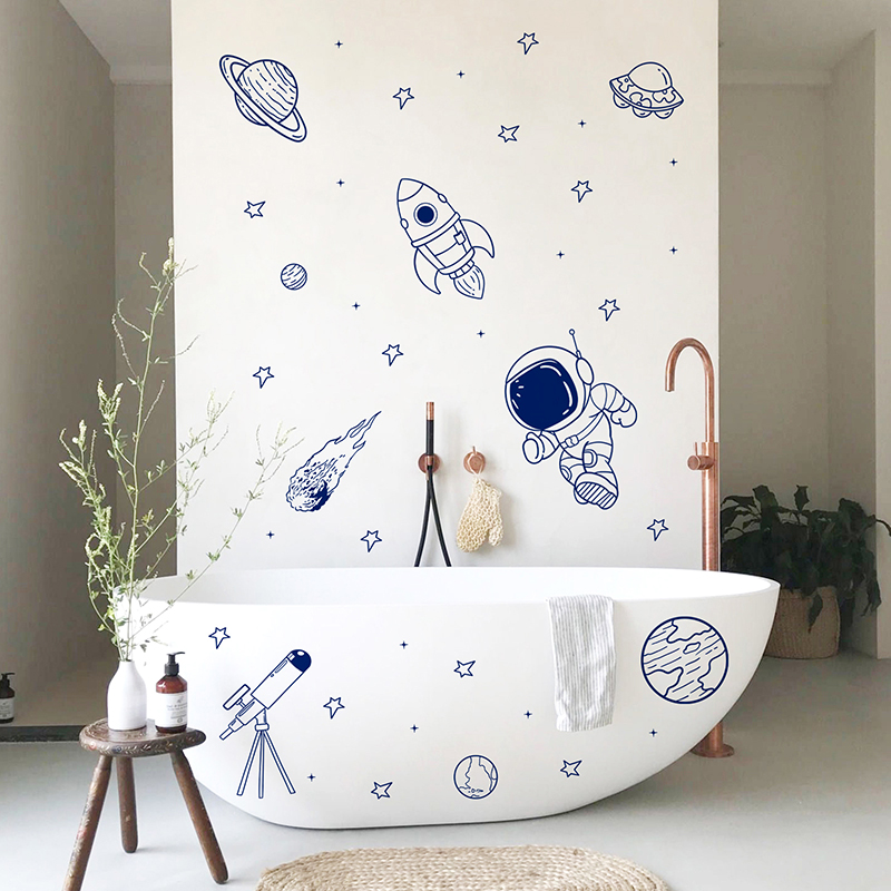 Cartoon Universe Astronaut Pla - Baby Nursery Vinyl 评论和价格